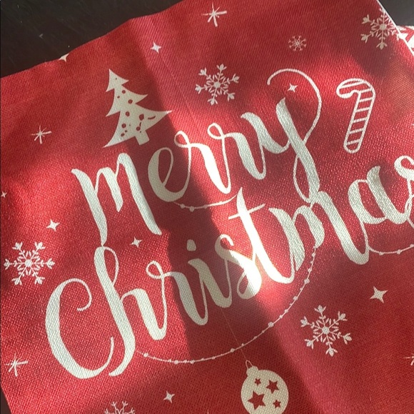 Red and White Merry Christmas Pillow Covers - Picture 2 of 2